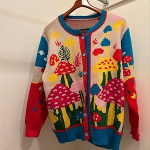 Colorful Mushroom Pattern Sweater